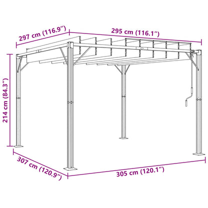 vidaXL Gazebo with Louvered Roof 3 x 3 x 2.14 m Green