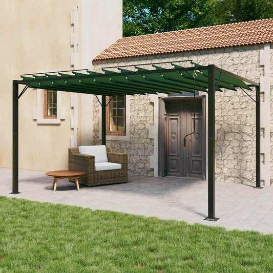 vidaXL Gazebo with Louvered Roof 3 x 4 x 2.14 m Green