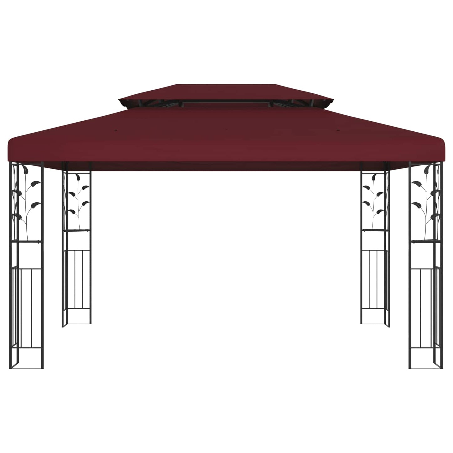 vidaXL Gazebo 3.97 x 2.96 x 2.68 m Wine Red Polyester and Steel