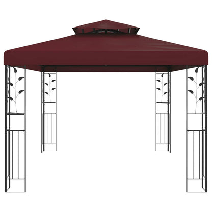 vidaXL Gazebo 3.97 x 2.96 x 2.68 m Wine Red Polyester and Steel