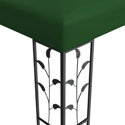 vidaXL Gazebo 3.97 x 2.96 x 2.68 m Green Polyester and Steel