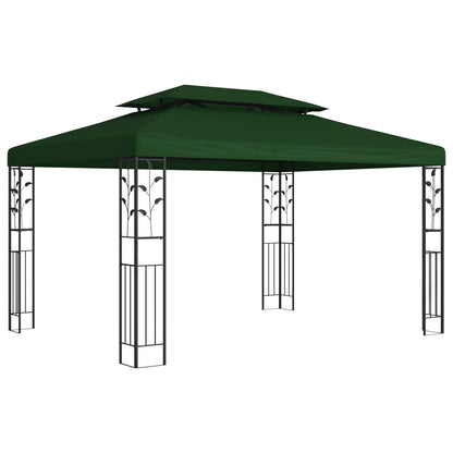 vidaXL Gazebo 3.97 x 2.96 x 2.68 m Green Polyester and Steel