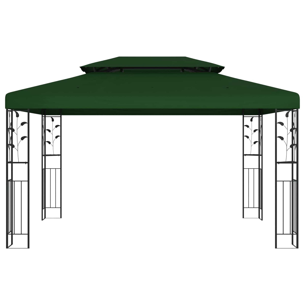 vidaXL Gazebo 3.97 x 2.96 x 2.68 m Green Polyester and Steel