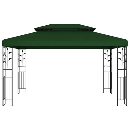 vidaXL Gazebo 3.97 x 2.96 x 2.68 m Green Polyester and Steel