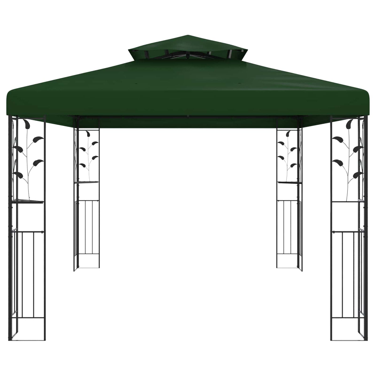 vidaXL Gazebo 3.97 x 2.96 x 2.68 m Green Polyester and Steel