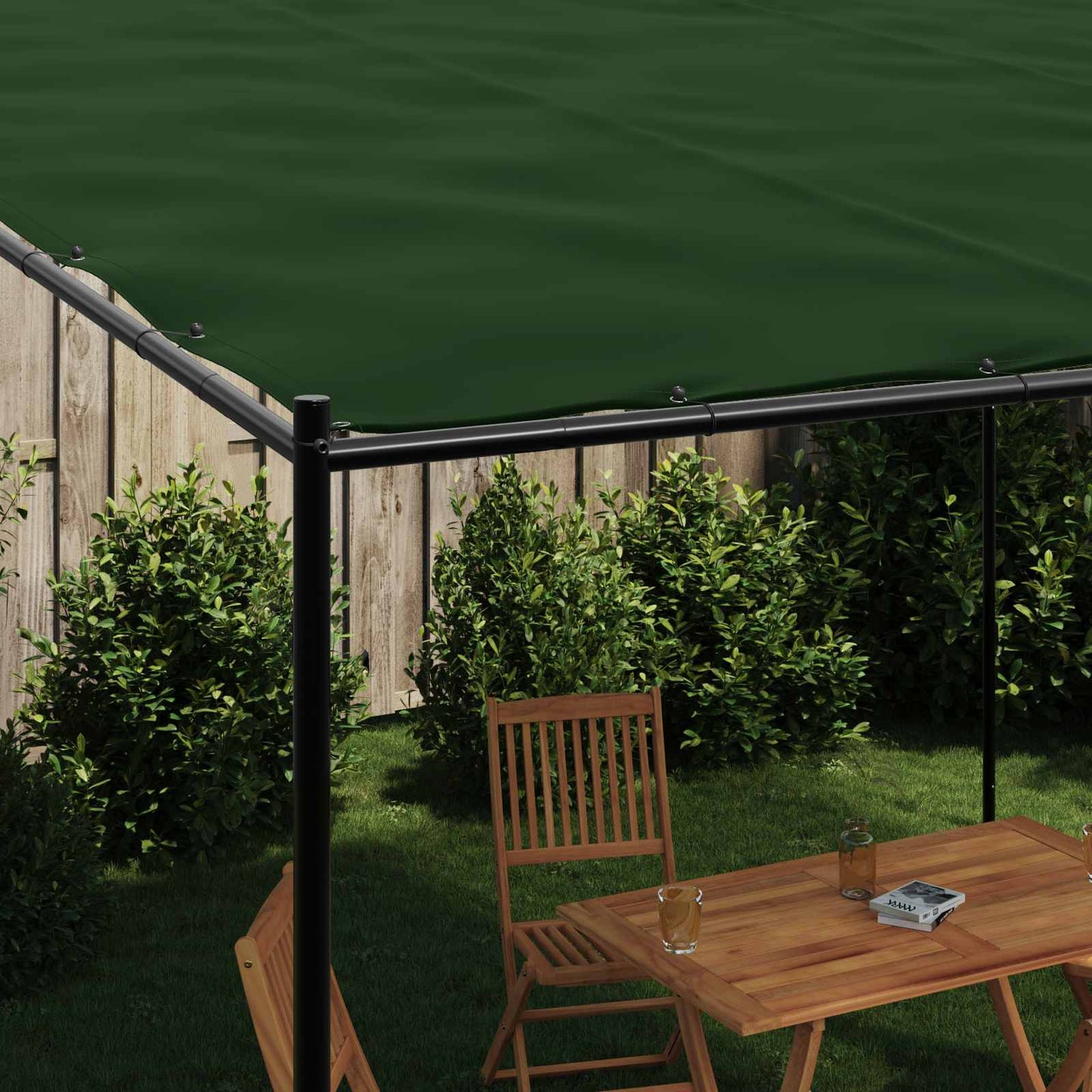 vidaXL Gazebo 4 x 3.98 x 2.67 m Green Polyester and Steel