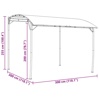 vidaXL Gazebo 3 x 3 x 2.55 m Green Powder-Coated Steel and Fabric