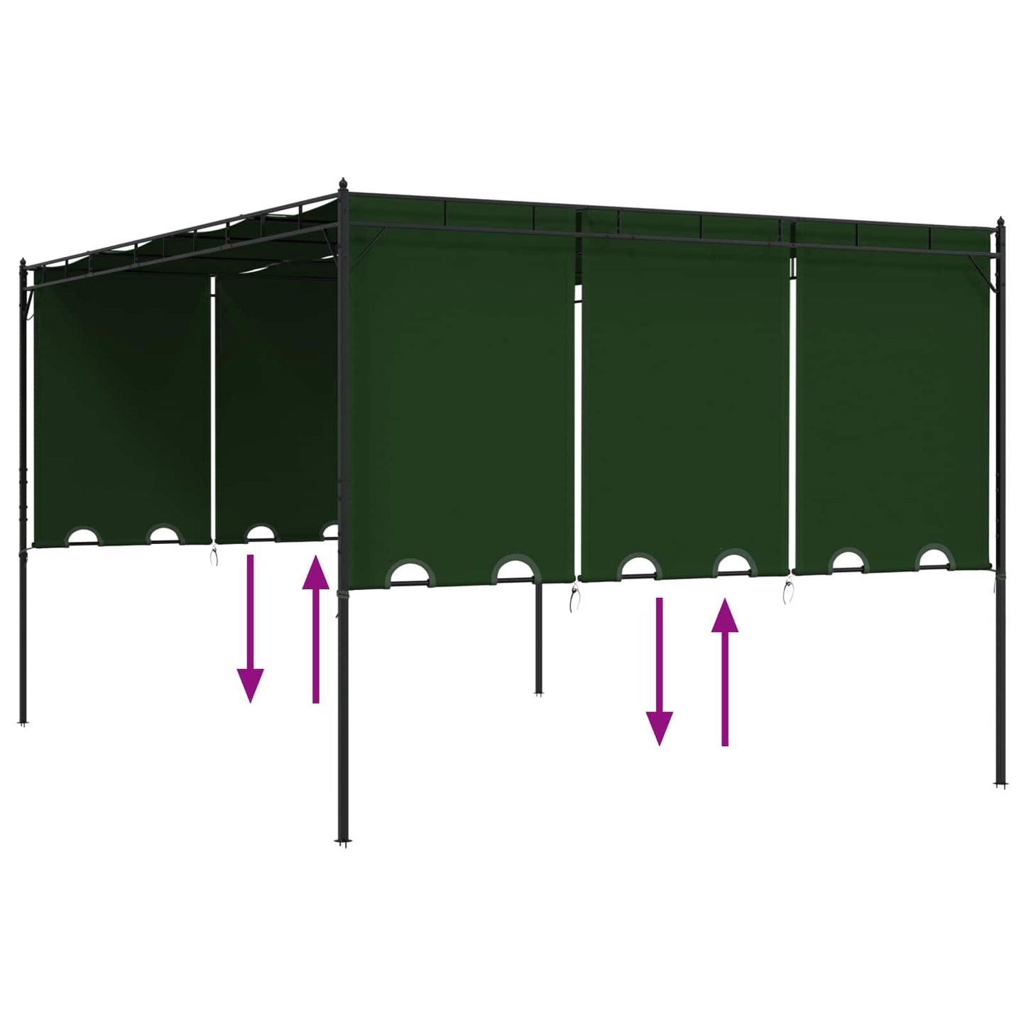 vidaXL Gazebo 4 x 3 x 2.3 m Green Polyester and Steel