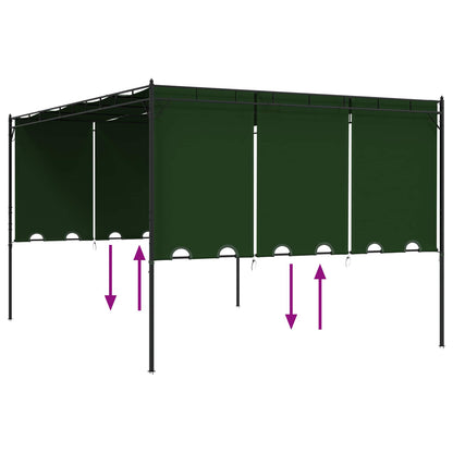 vidaXL Gazebo 4 x 3 x 2.3 m Green Polyester and Steel