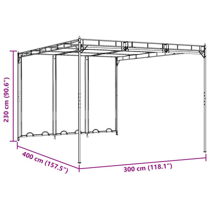vidaXL Gazebo 4 x 3 x 2.3 m Green Polyester and Steel