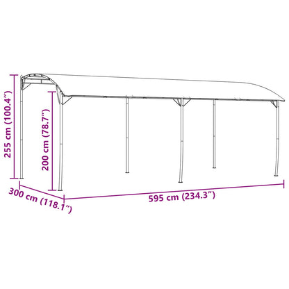 vidaXL Gazebo 6 x 3 x 2.55 m Green Powder-Coated Steel and Fabric