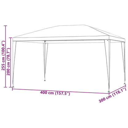vidaXL Party Tent 400 x 300 x 255 cm Red PE and Steel