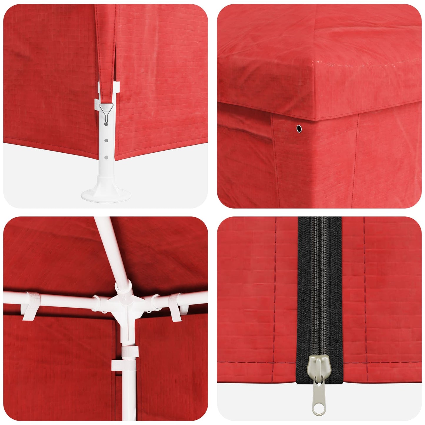 vidaXL Party Tent 600 x 300 x 255 cm Red PE and Steel