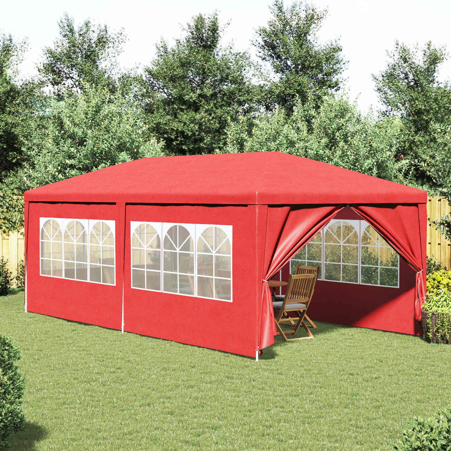 vidaXL Party Tent 600 x 300 x 255 cm Red PE and Steel