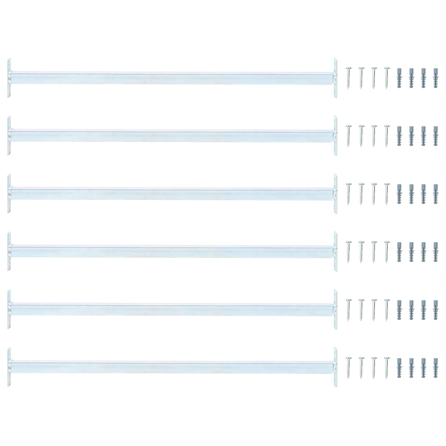 vidaXL Adjustable Window Safety Bar 6 pcs Silver Steel