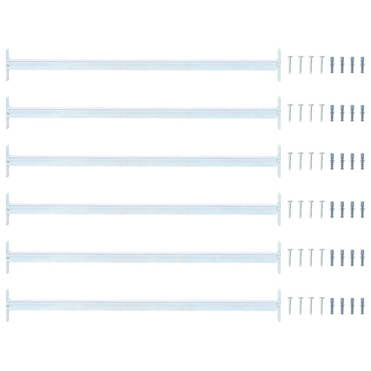 vidaXL Adjustable Window Safety Bar 6 pcs Silver Steel