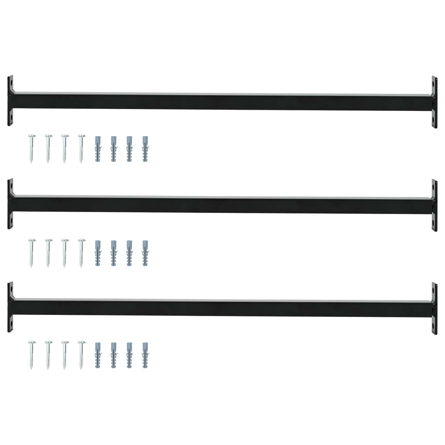 vidaXL Adjustable Window Safety Bar 3 pcs Black Steel