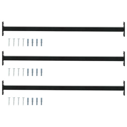 vidaXL Adjustable Window Safety Bar 3 pcs Black Steel