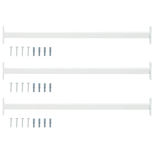 vidaXL Adjustable Window Safety Bar 3 pcs White Steel