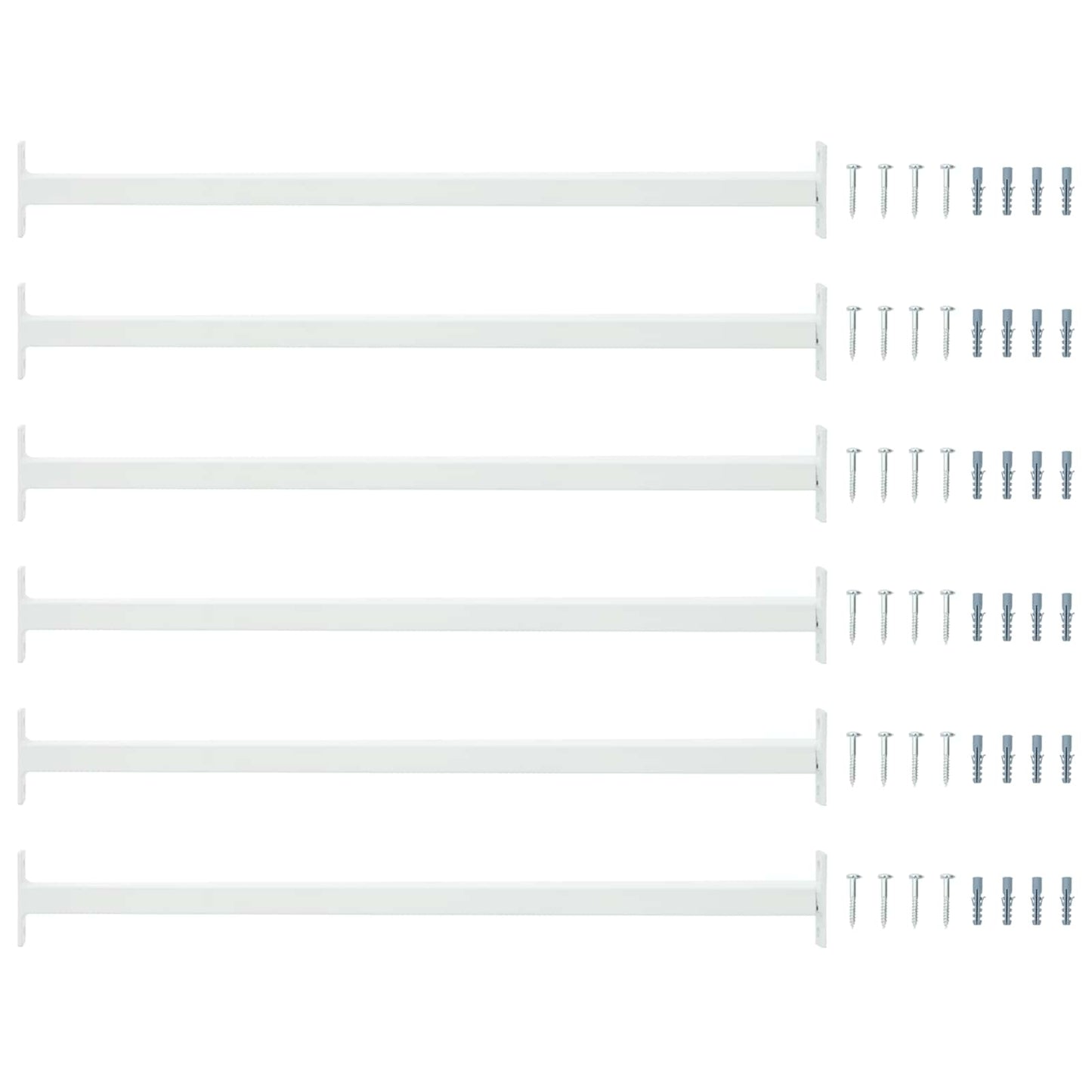 vidaXL Adjustable Window Safety Bar 6 pcs White Steel