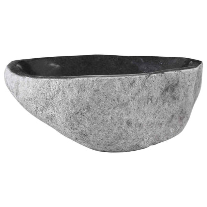 vidaXL Basin Oval Grey (32-37) x (27-30) x 12 cm Riverstone