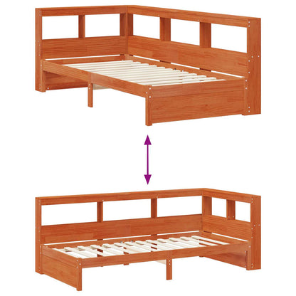 vidaXL Bookcase Bed with Headboard with Storage Solid Pine Wood
