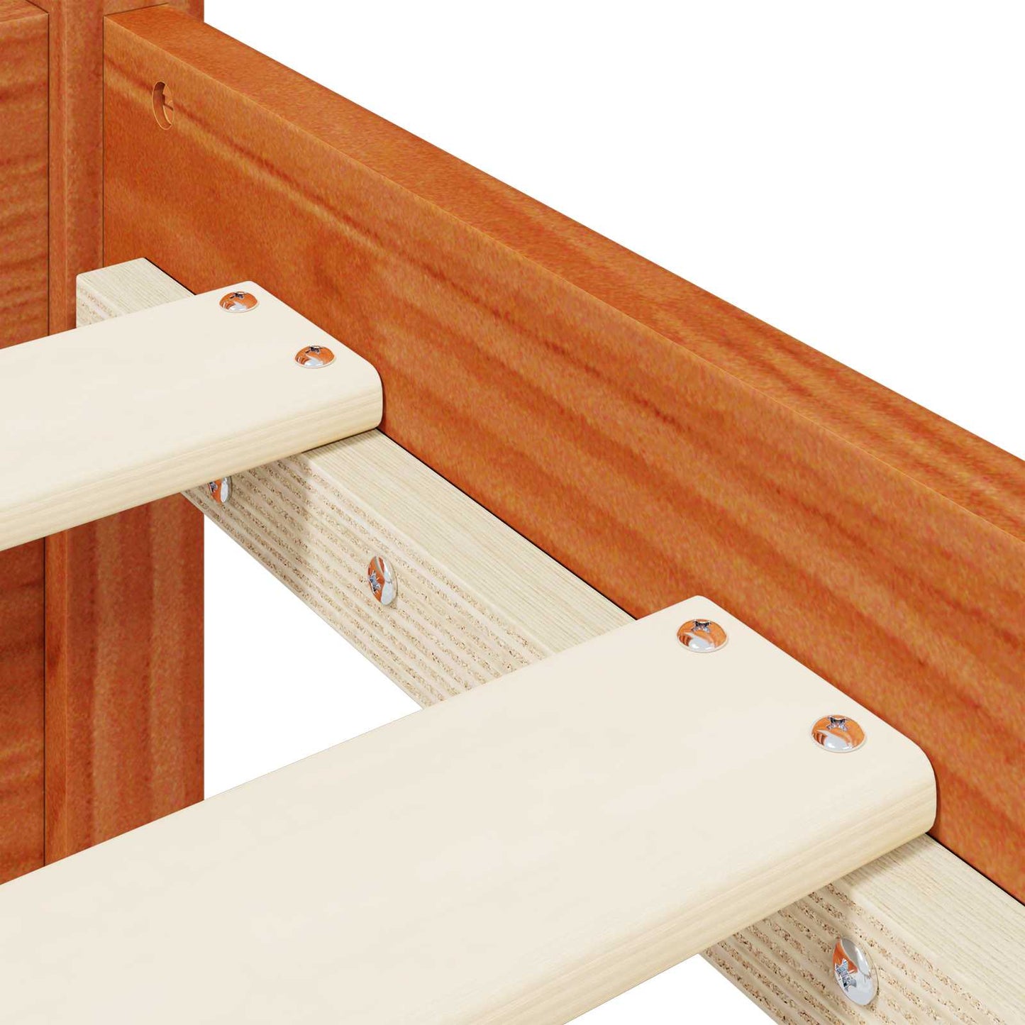 vidaXL Bed Frame with Headboard with Storage Wax Brown Solid Pine Wood
