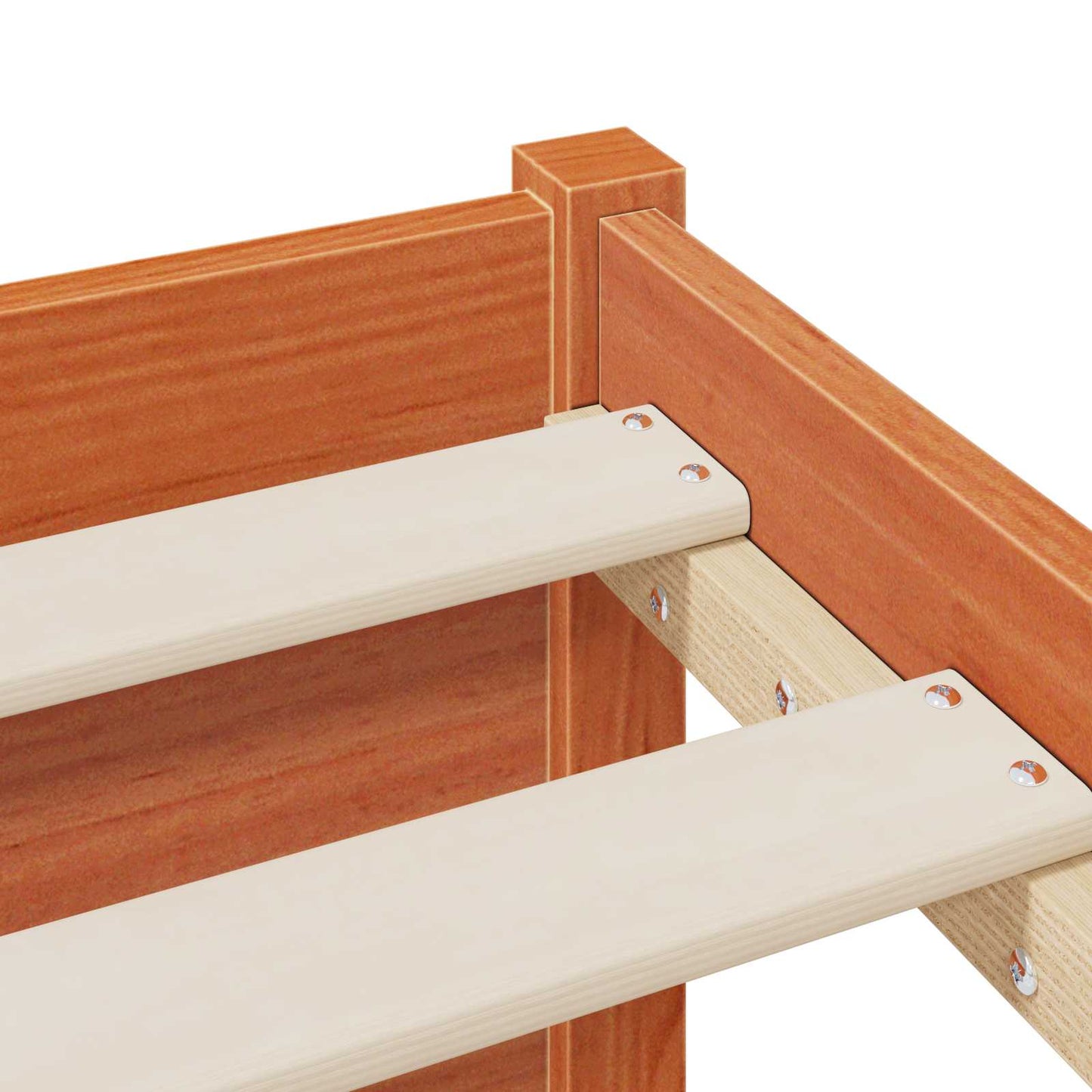 vidaXL Bed Frame with Storage Headboard Wax Brown 140 x 190 cm