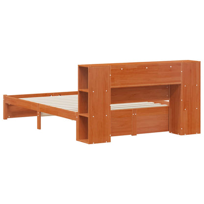 vidaXL Bed Frame with Storage Headboard Wax Brown 140 x 190 cm