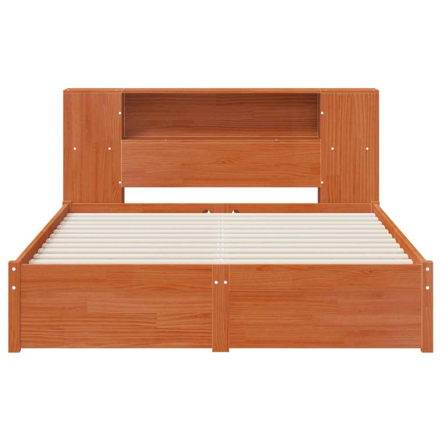 vidaXL Bed Frame with Storage Headboard Wax Brown 140 x 190 cm