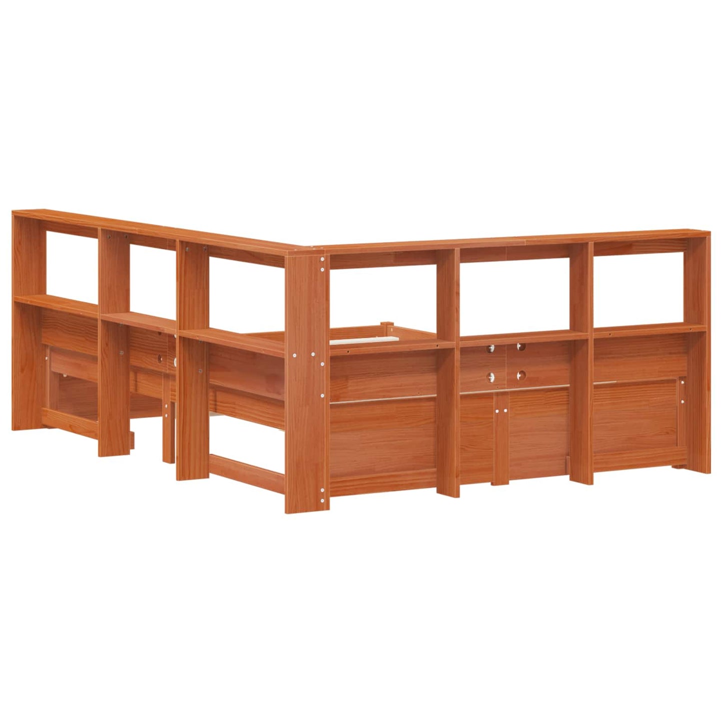 vidaXL Bookcase Bed with Headboard with Storage Solid Pine Wood