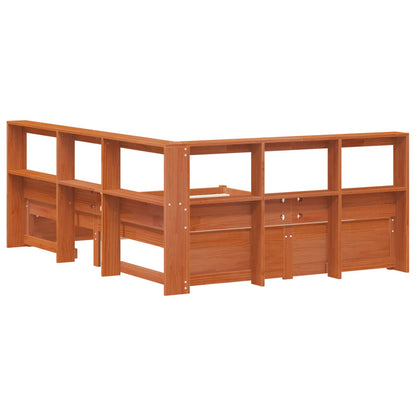 vidaXL Bookcase Bed with Headboard with Storage Solid Pine Wood