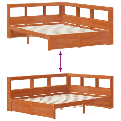 vidaXL Bookcase Bed with Headboard with Storage Solid Pine Wood