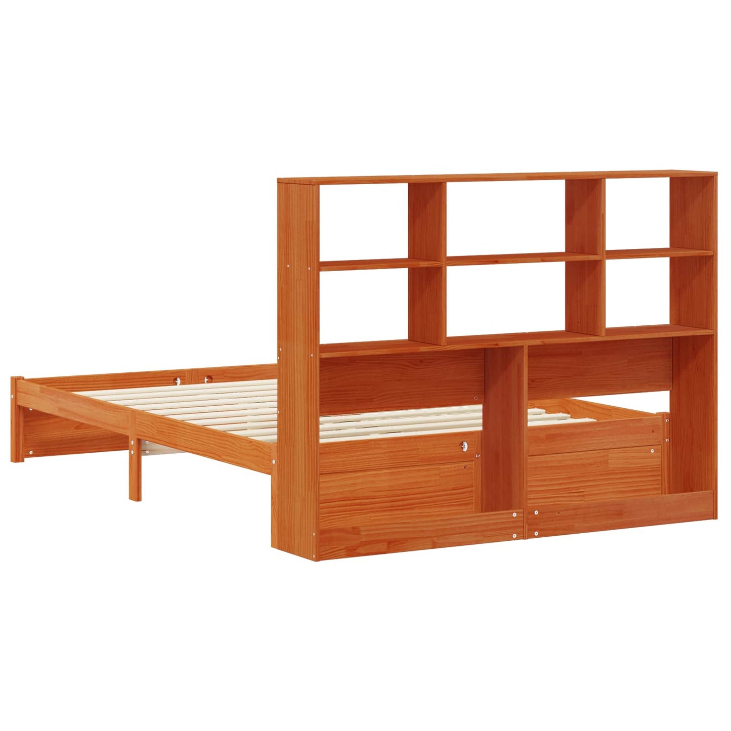 vidaXL Bed Frame with Storage Headboard Wax Brown 140 x 190 cm