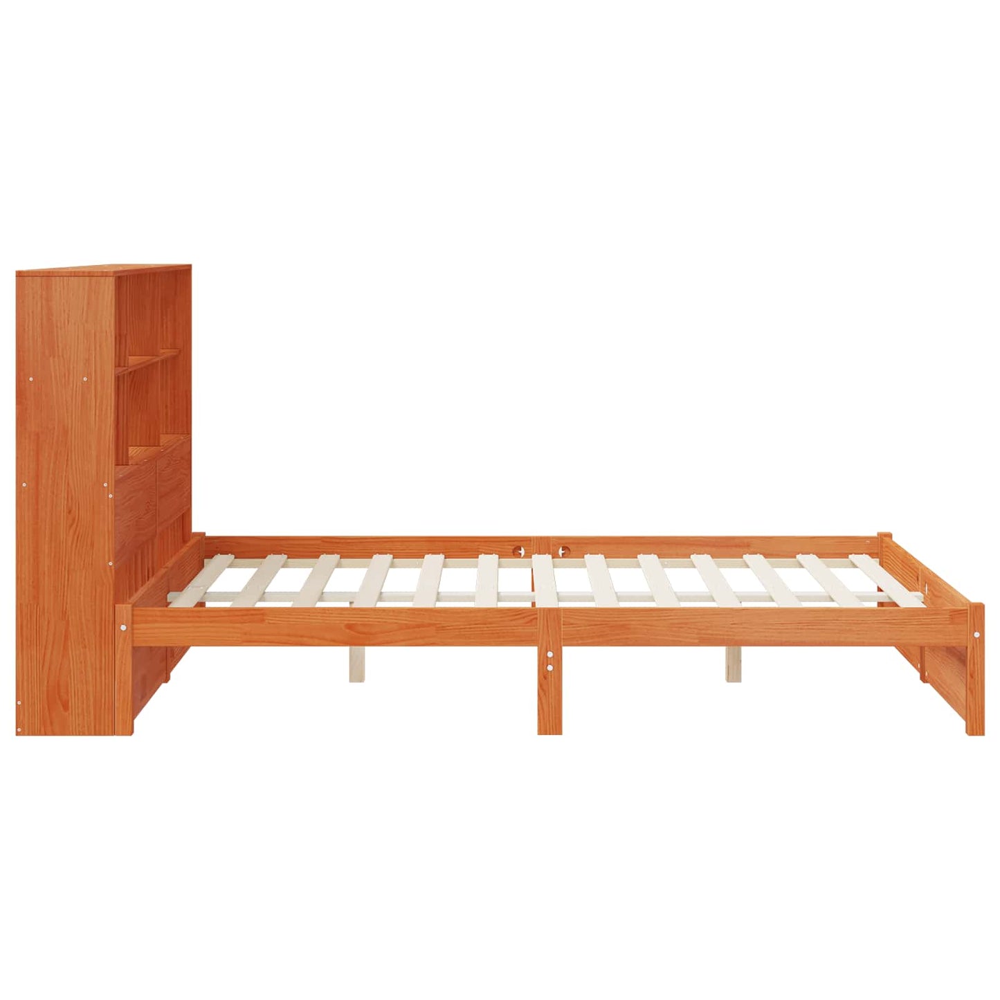 vidaXL Bed Frame with Storage Headboard Wax Brown 140 x 190 cm