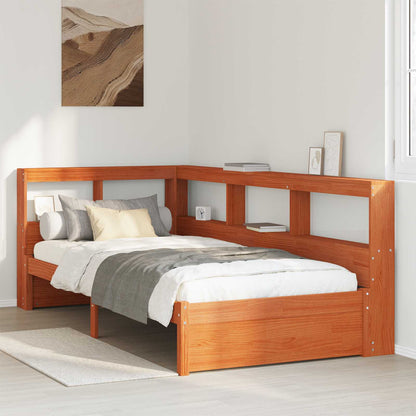 vidaXL Bookcase Bed with Headboard with Storage Solid Pine Wood