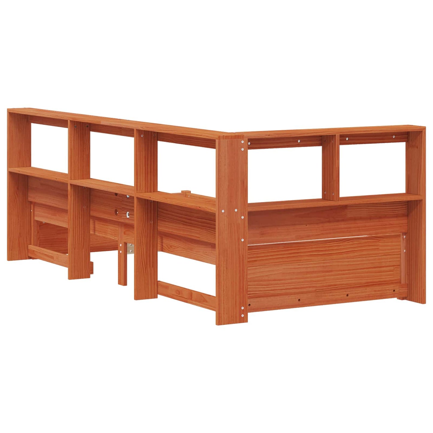 vidaXL Bookcase Bed with Headboard with Storage Solid Pine Wood