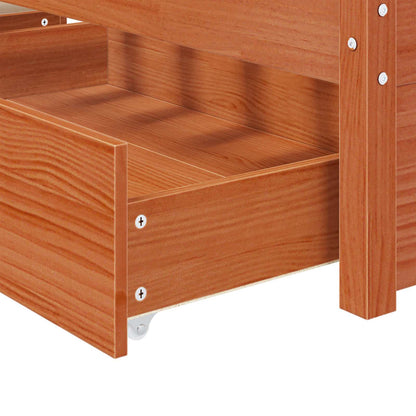 vidaXL Bed Frame with Drawer with Storage Solid Pine Wood