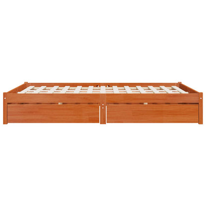 vidaXL Bed Frame with Drawer with Storage Solid Pine Wood