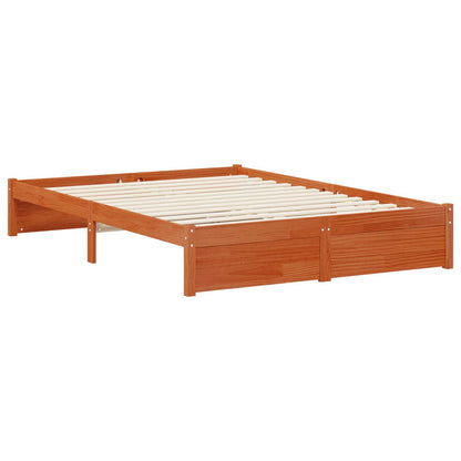 vidaXL Bed Frame with Drawer with Storage Wax Brown Solid Pine Wood