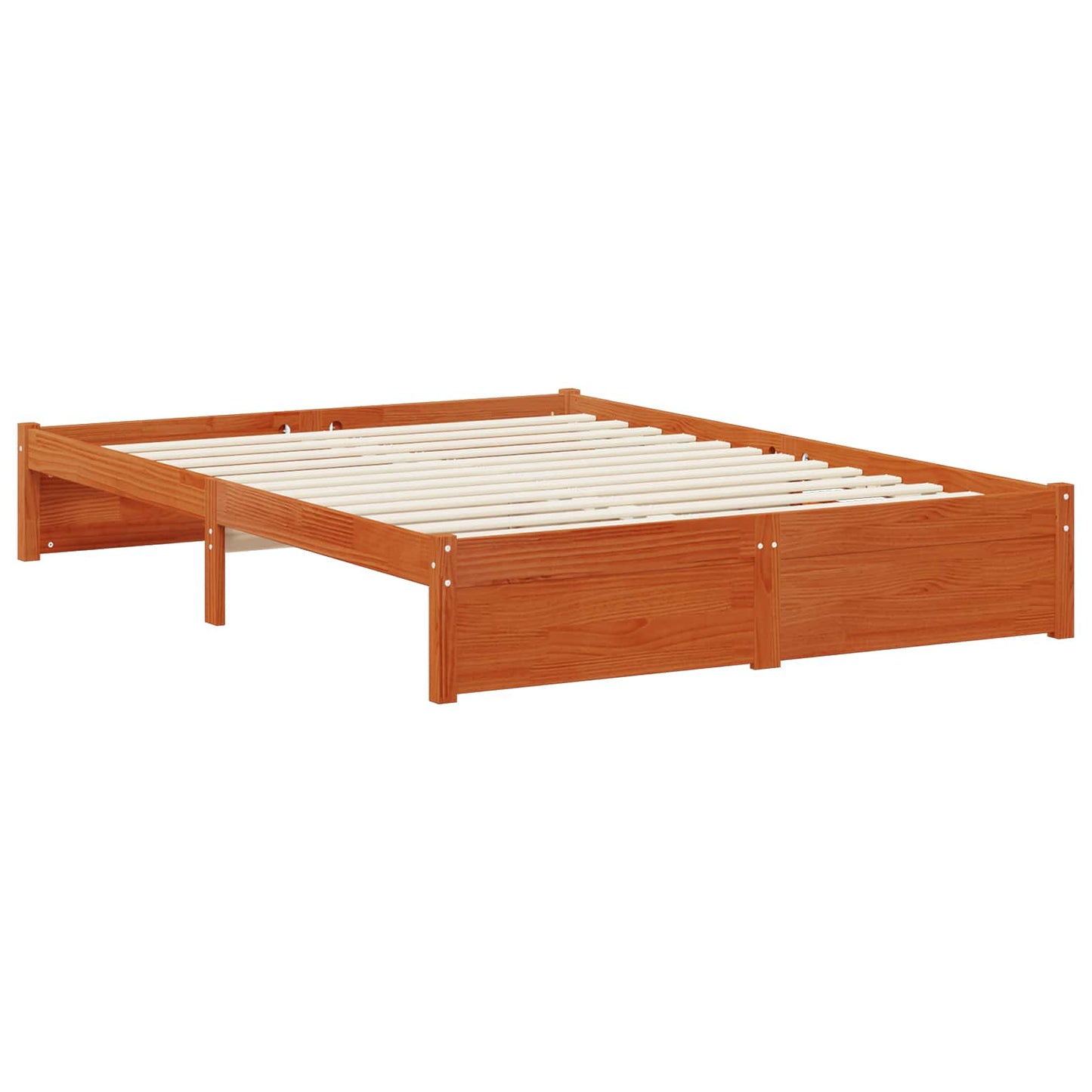 vidaXL Bed Frame with Drawer with Storage Wax Brown Solid Pine Wood