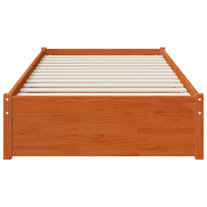 vidaXL Bed Frame with Drawer with Storage 3 pcs Wax Brown Pine Wood