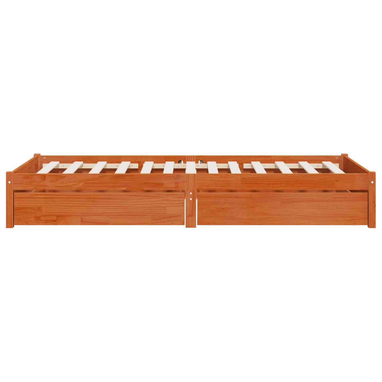 vidaXL Bed Frame with Drawer with Storage 3 pcs Wax Brown Pine Wood
