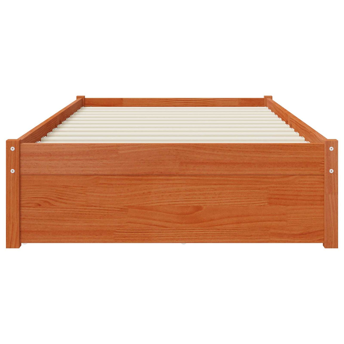 vidaXL Bed Frame with Drawer with Storage Wax Brown Solid Pine Wood