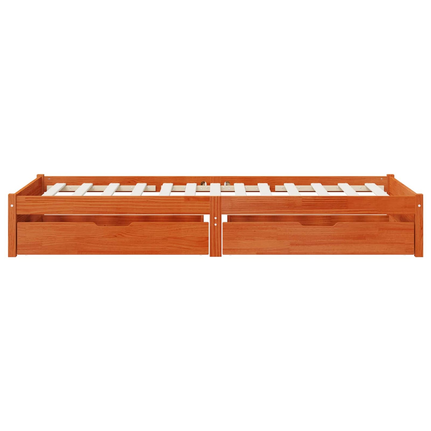 vidaXL Bed Frame with Drawer with Storage Wax Brown Solid Pine Wood