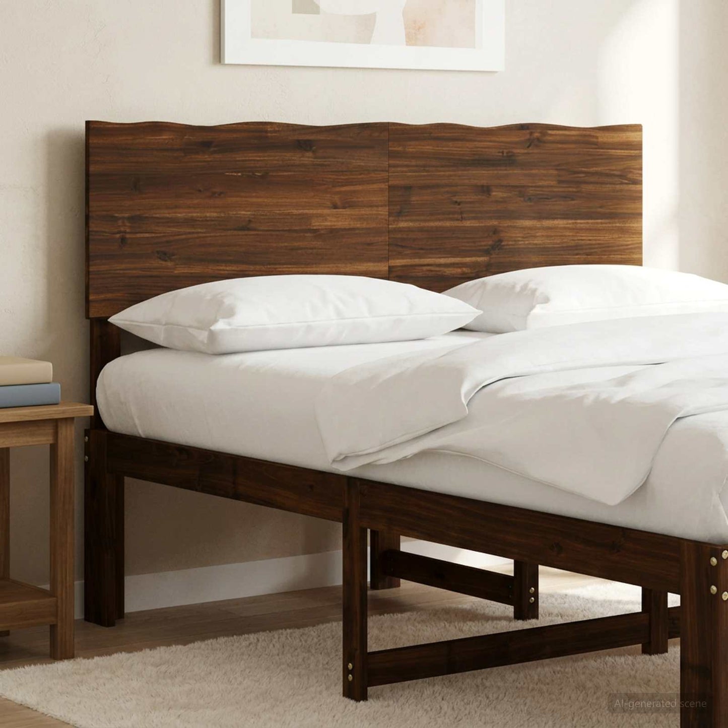 vidaXL Live Edge Headboard ROSTOCK Dark Brown 135 cm Solid Acacia Wood