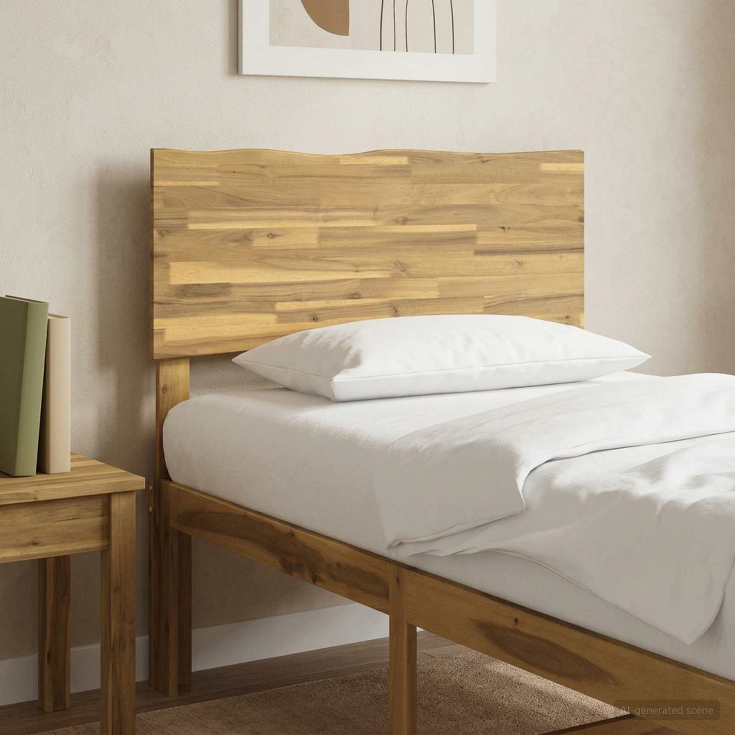 vidaXL Live Edge Headboard ROSTOCK White 100 cm Solid Acacia Wood