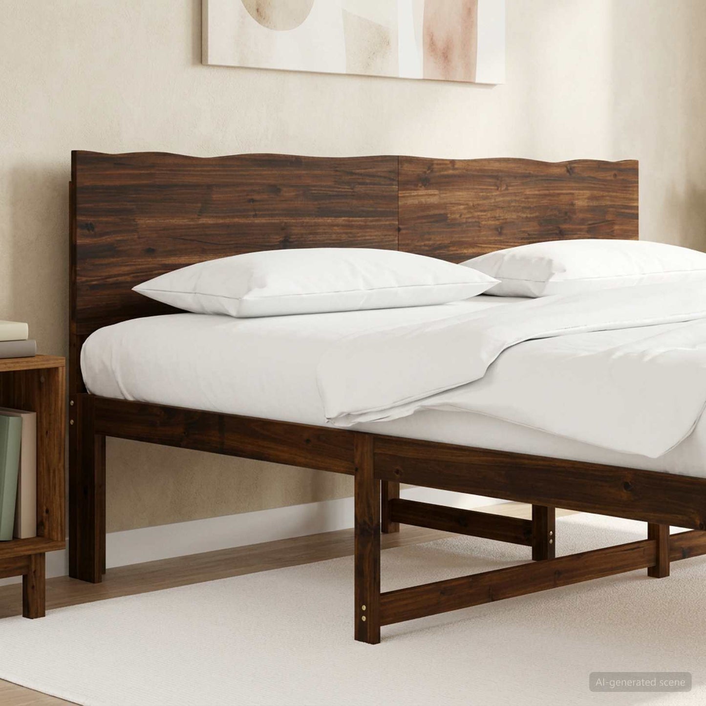 vidaXL Live Edge Headboard ROSTOCK Dark Brown 200 cm Solid Acacia Wood