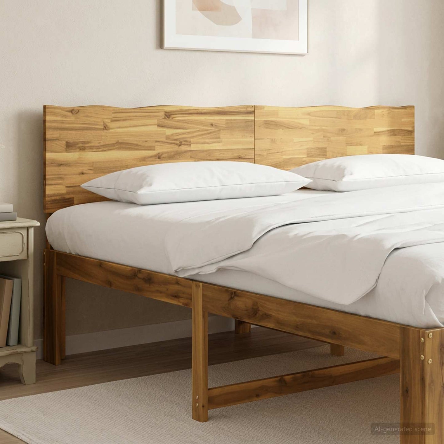 vidaXL Live Edge Headboard ROSTOCK White 180 cm Solid Acacia Wood