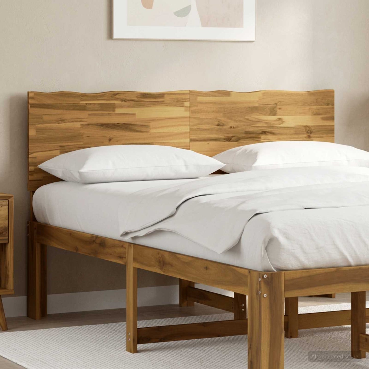 vidaXL Live Edge Headboard ROSTOCK White 150 cm Solid Acacia Wood